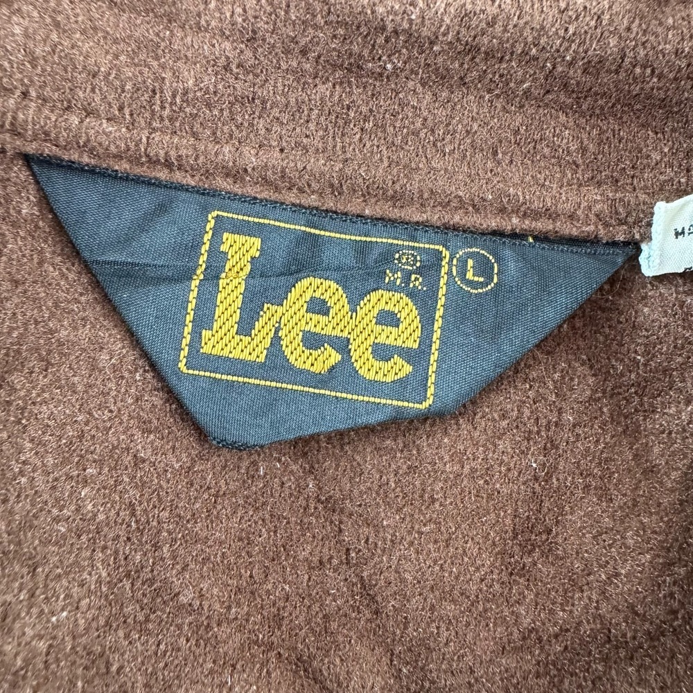 Vintage 70s Lee Shirt Mens Large Brown Velvet Western Button Up Long Sleeve - Picture 4 of 16